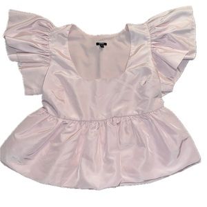 Express Square Neck Flutter Sleeve Peplum Babydoll Top. Size small.